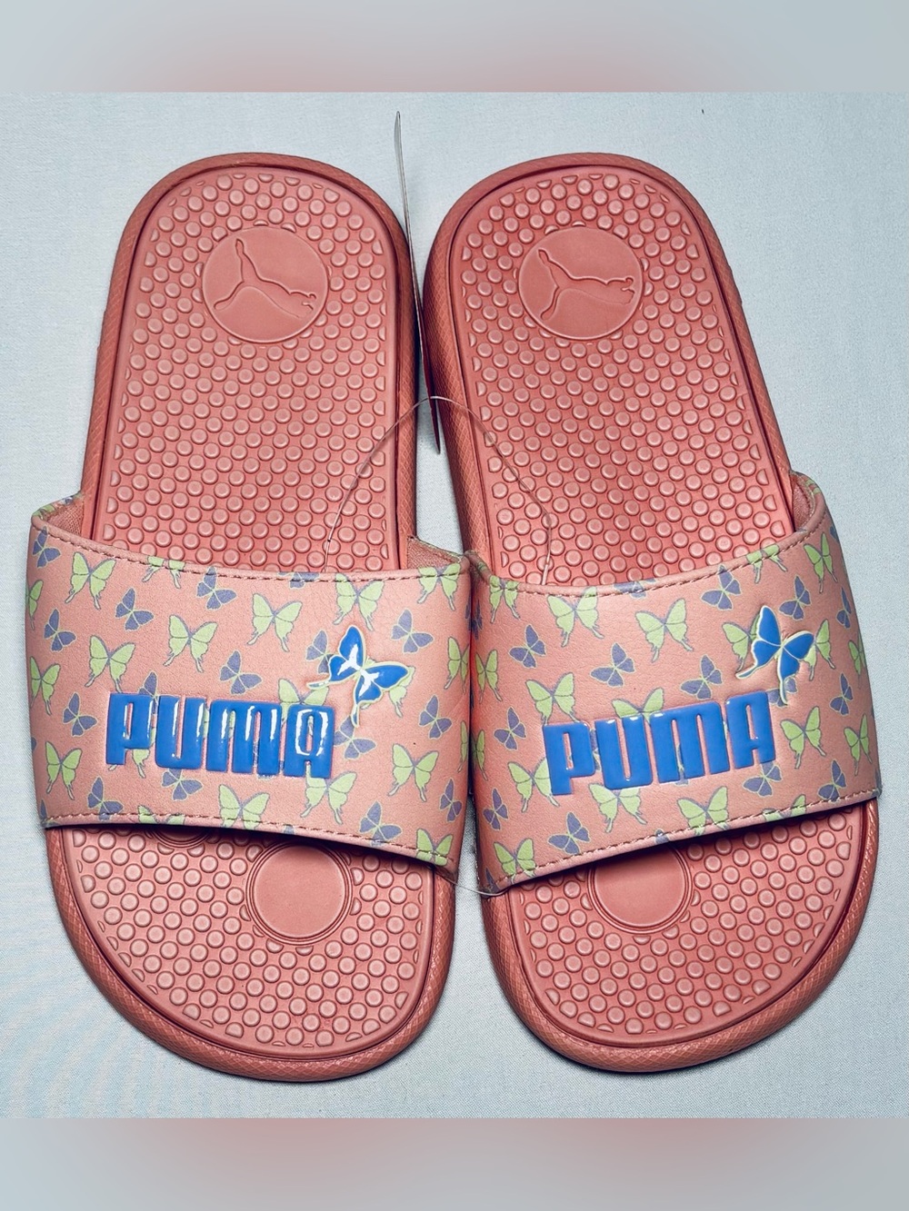 Puma Cool Cat Butterfly Slides Girls Size 3C Apricot Blush Lavender NEW w Tags